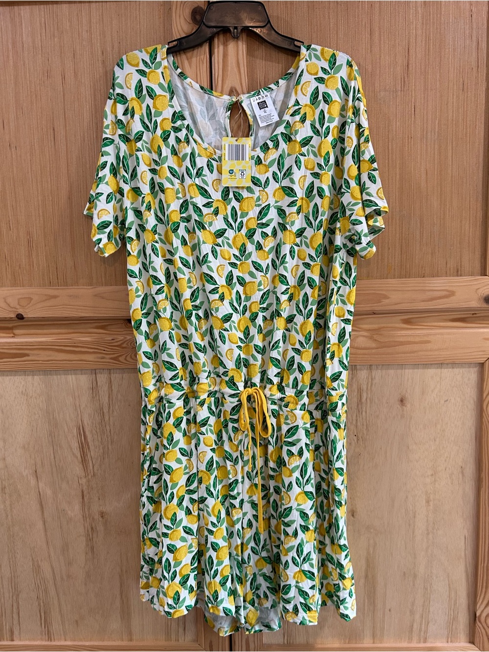 Women’s Alex’s Lemonade Stand Lemon-Print Drawstring Shorts Romper XL New W/Tags